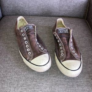 COPY - Converse all star laceless slip on brown shoes